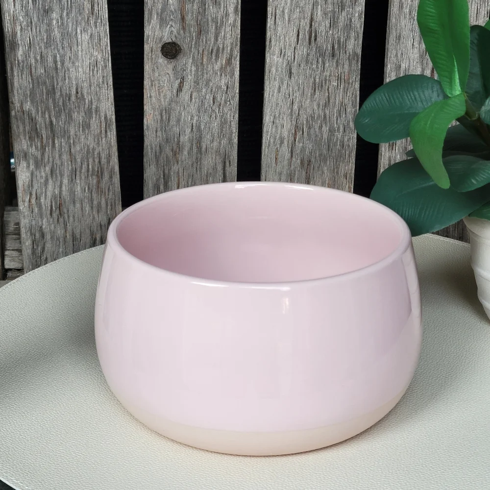 Ikea FARGKLAR pink dipped ceramic bowl